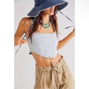 Free People Daydream Denim Corset Top